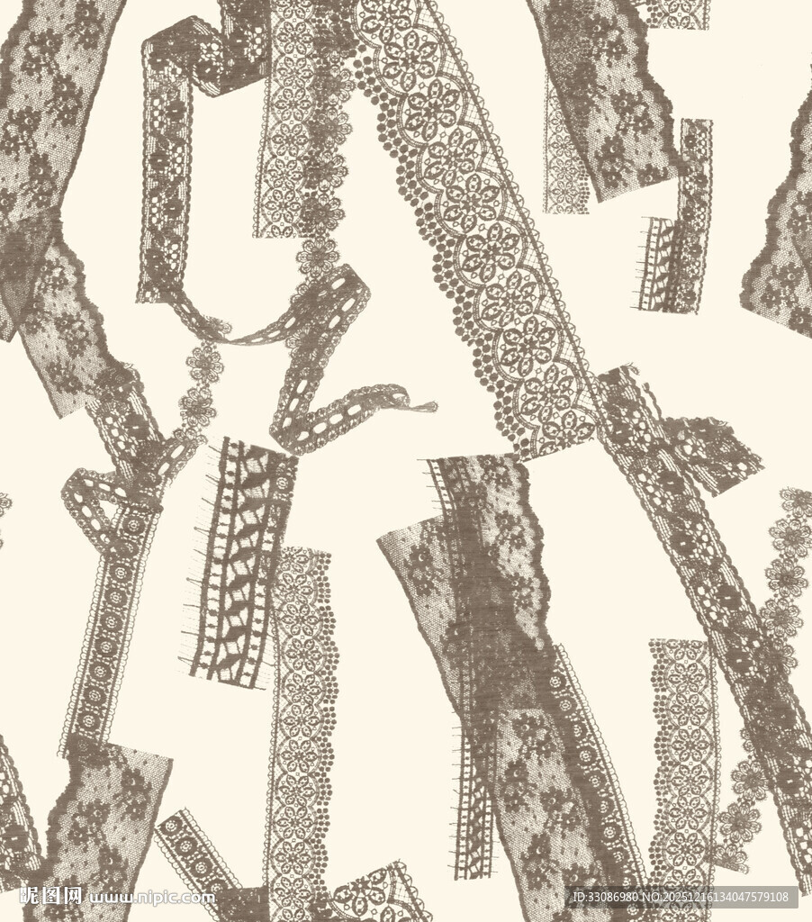 复古风蕾丝花纹图案