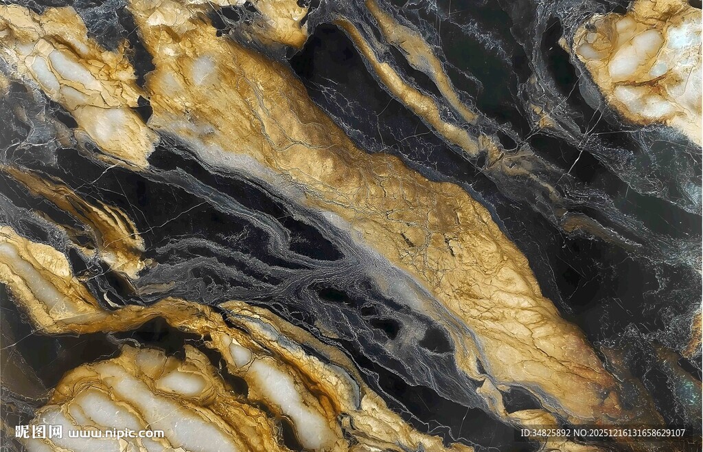 金色纹理岩石特写