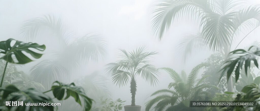 雾气磨砂膜效果绿植贴图