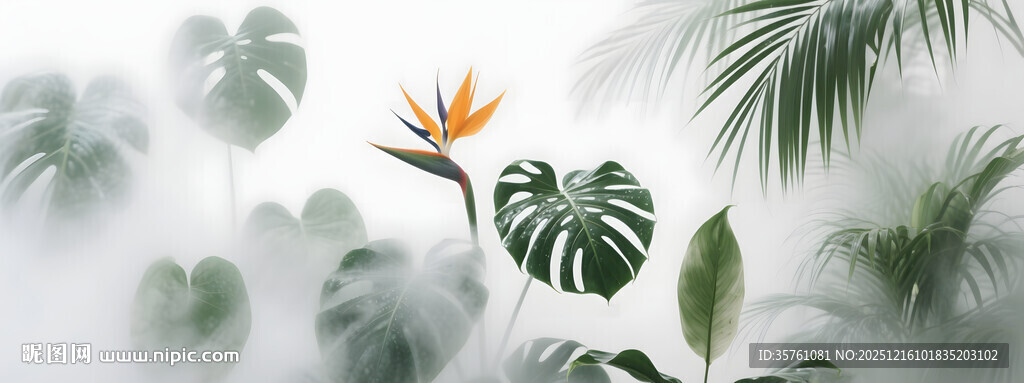 雾气磨砂膜效果绿植贴图