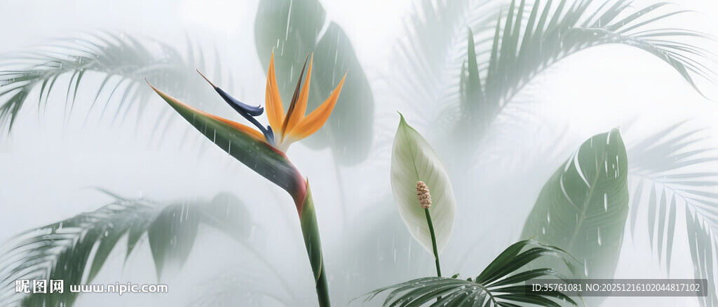 雾气磨砂膜效果绿植贴图