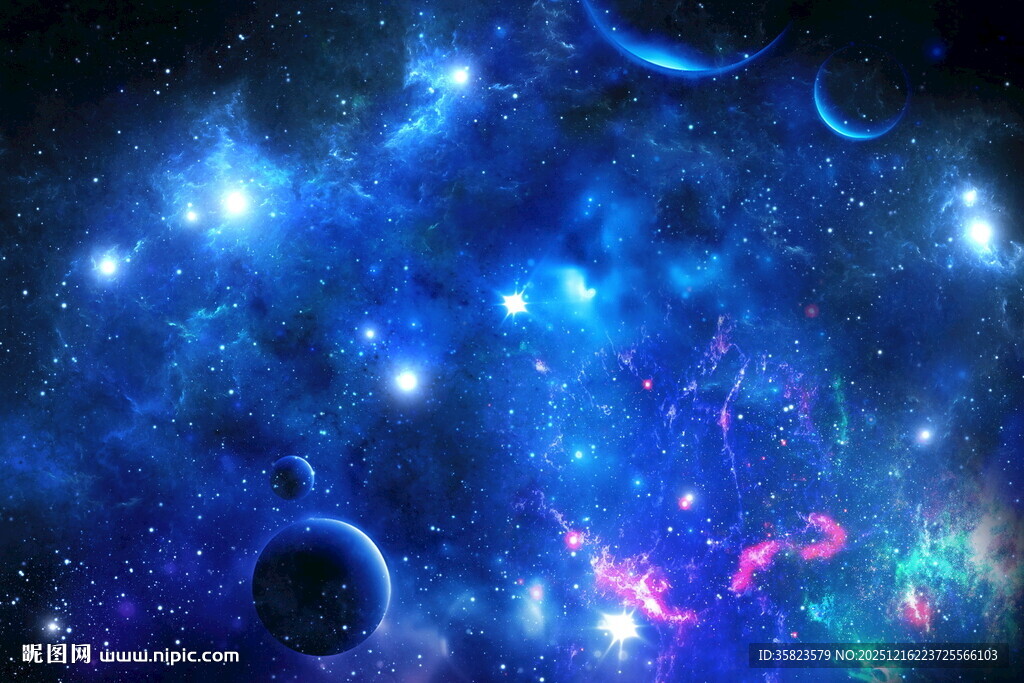 蓝色星空背景墙