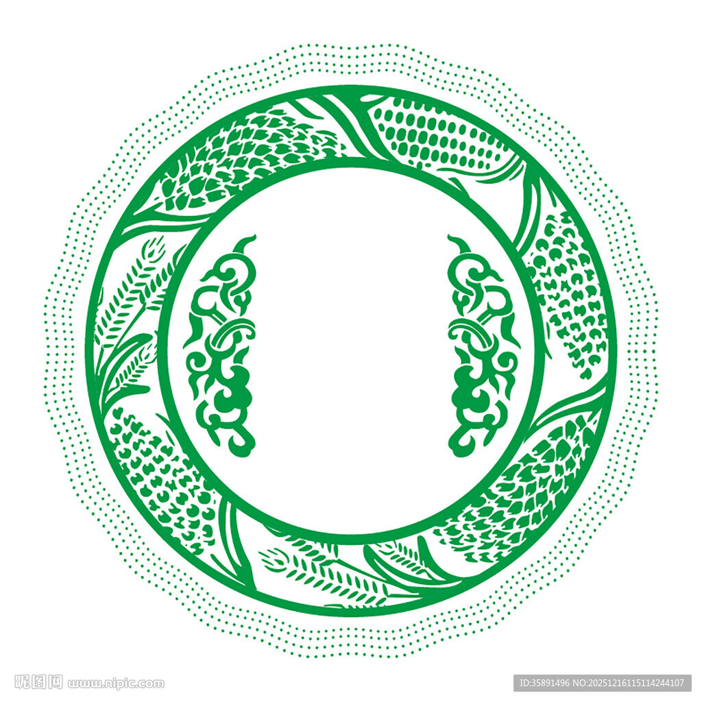 五粮圆形花纹装饰图案