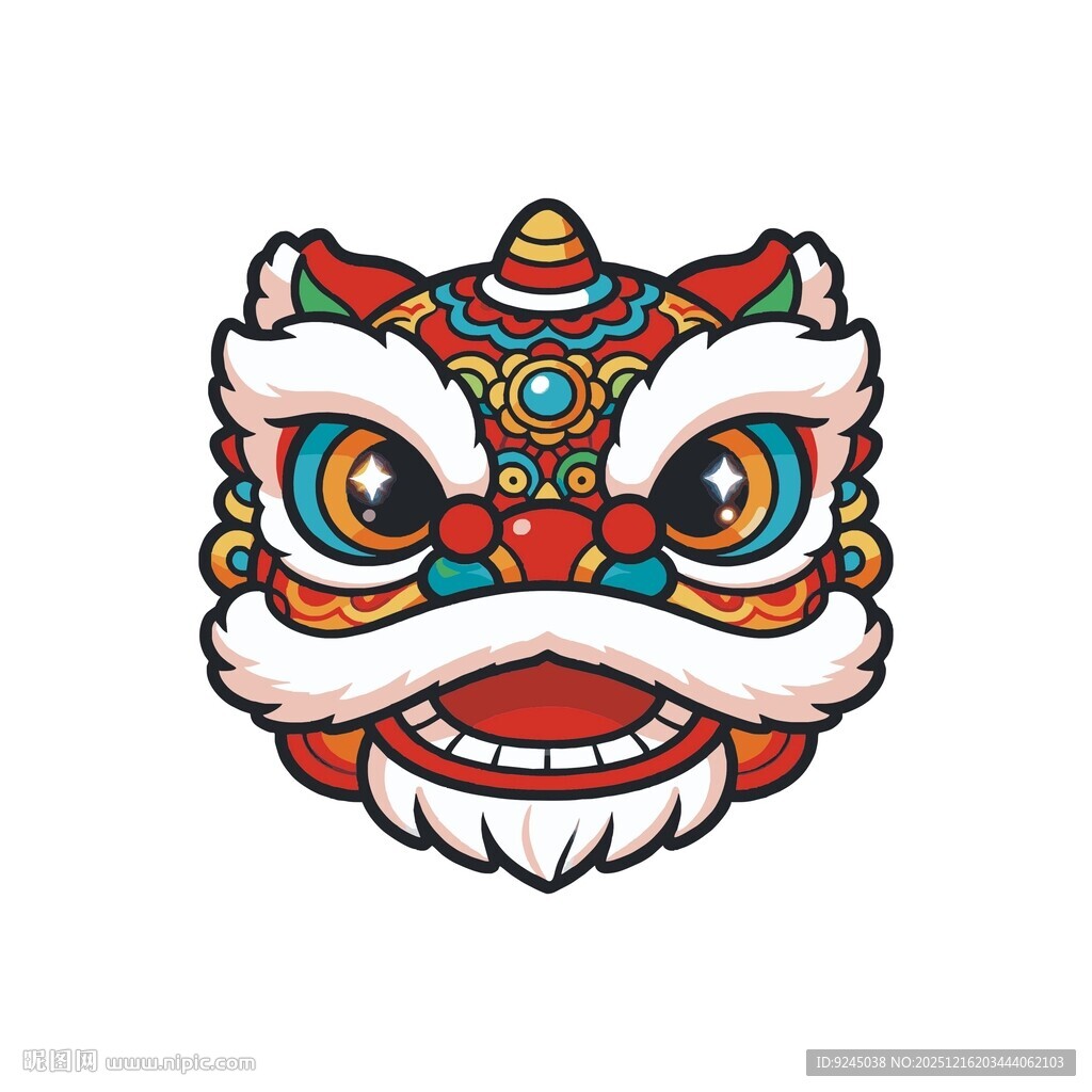 传统舞狮头图案设计