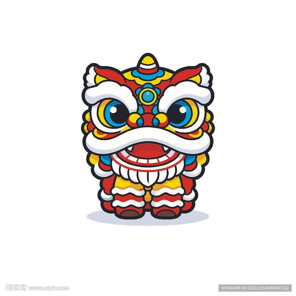 可爱卡通舞狮形象