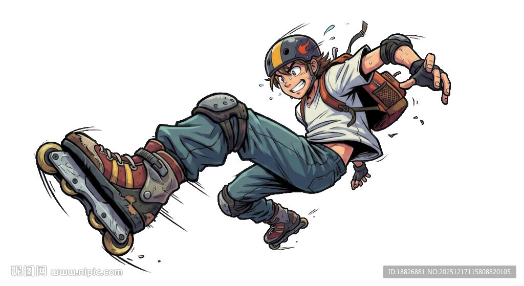 轮滑少年酷炫空中姿态