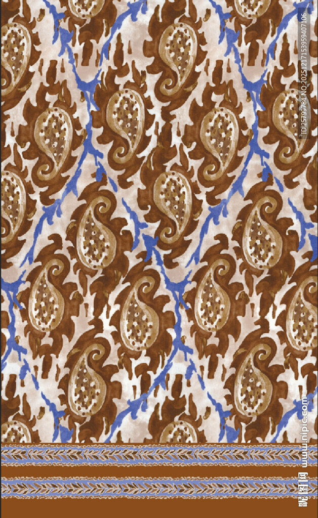 复古花纹织物图案