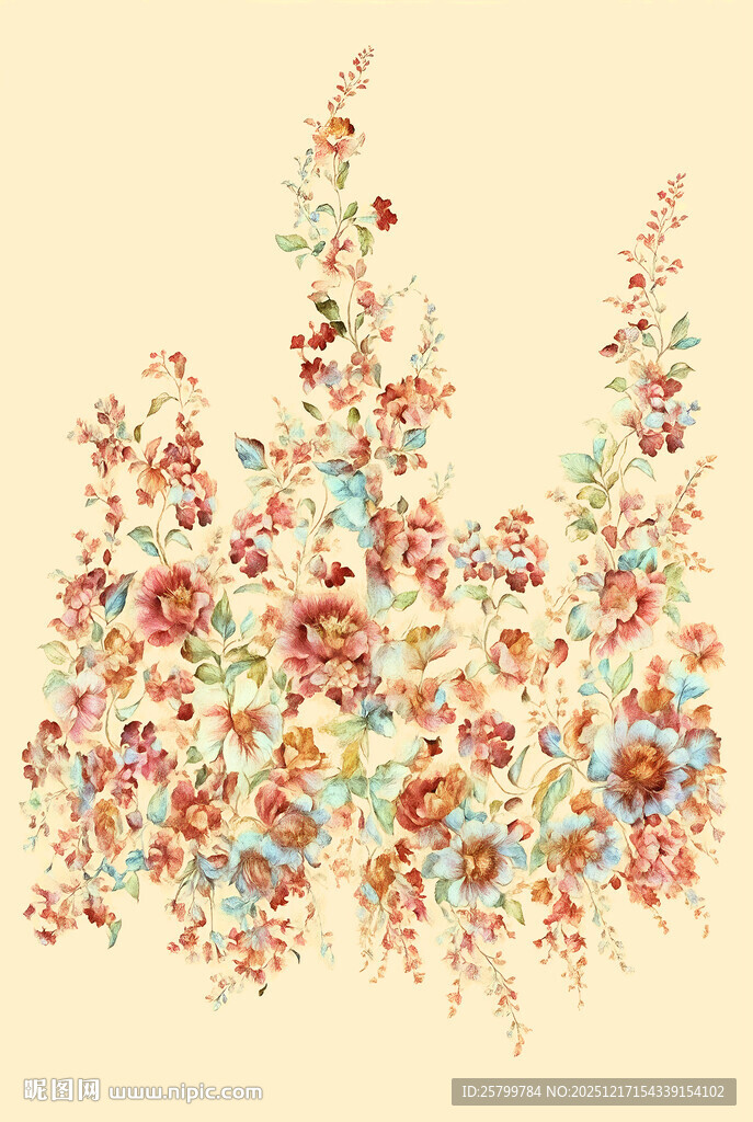 缤纷花卉图案设计