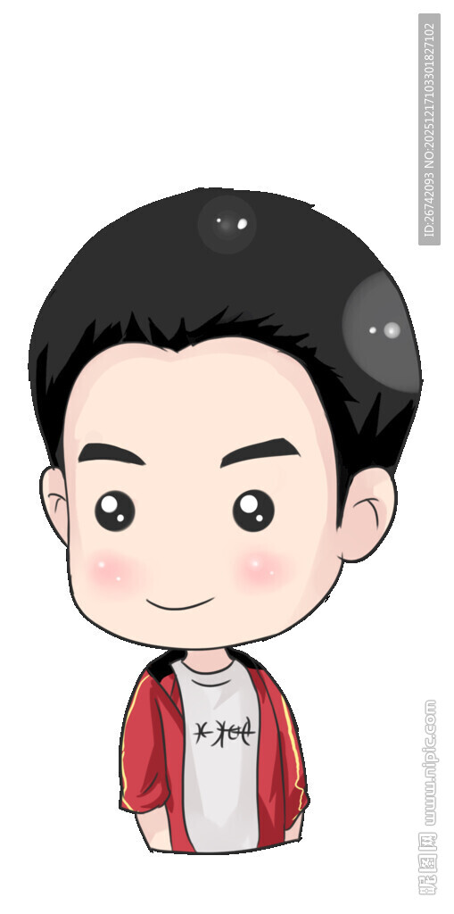 红衣卡通男孩形象Q版