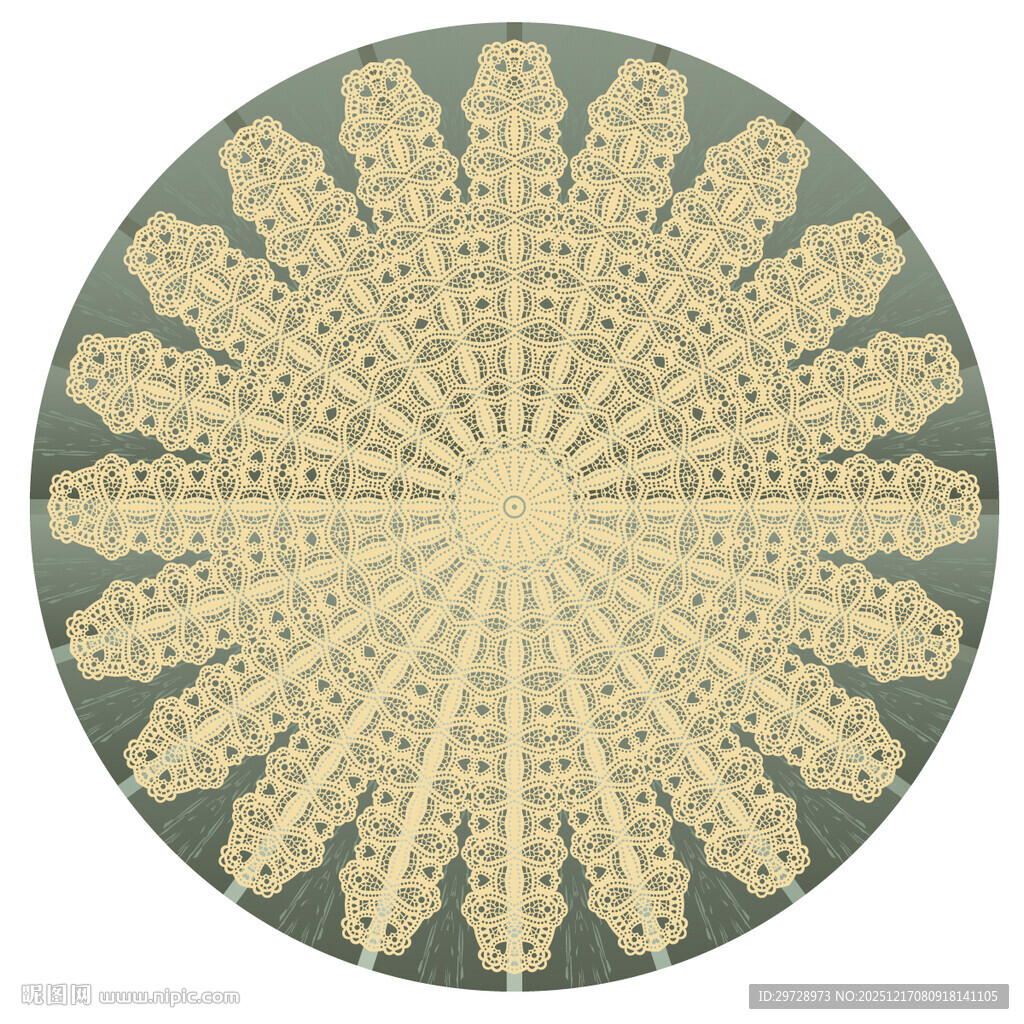 圆形精美花纹地毯图案