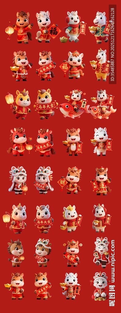 马年素材喜庆红色传统图案背景