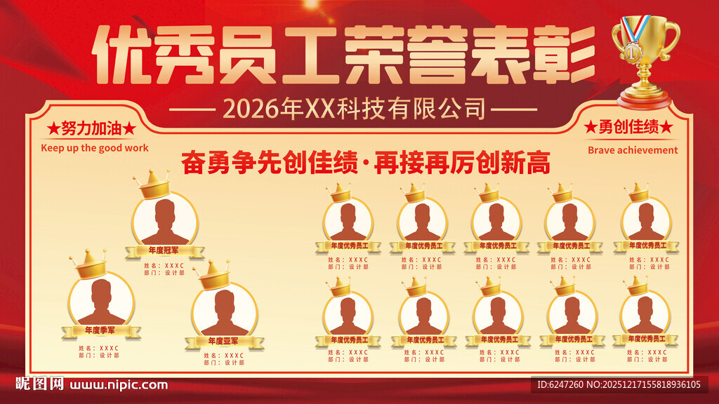 优秀员工荣誉表彰展示栏