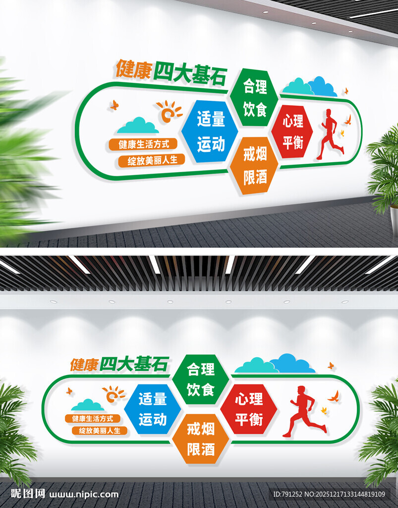 健康四大基石社区文化墙