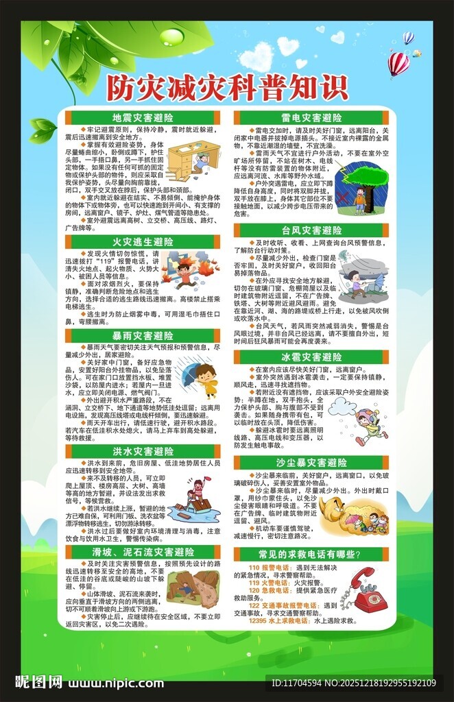 防灾减灾知识海报