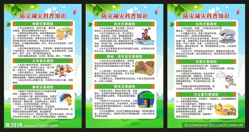 防灾减灾知识展板