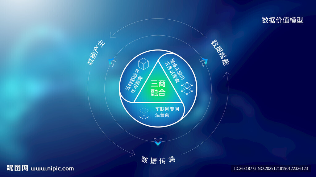 蓝色商业科技图标图表