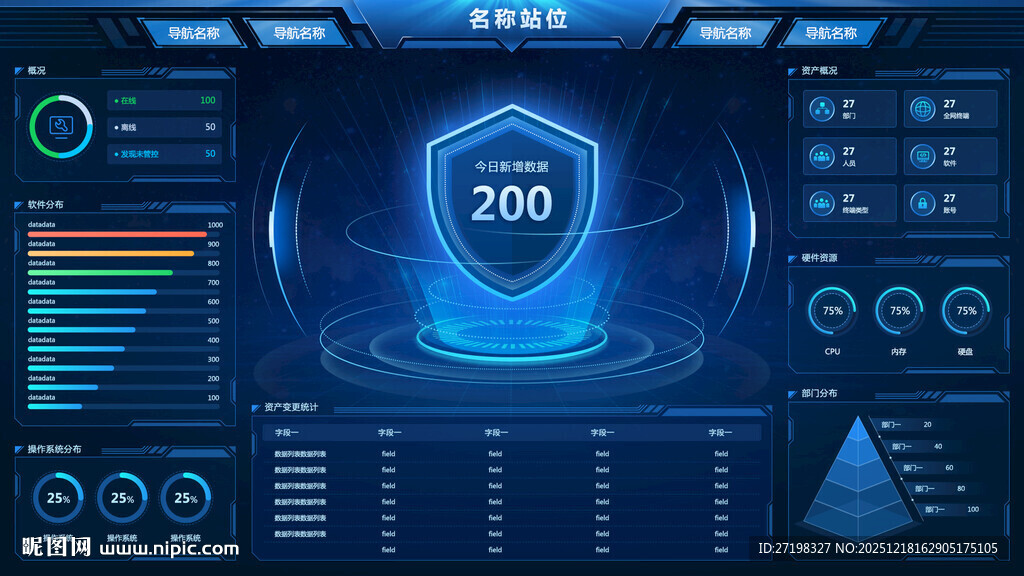 科技感数据可视化操作界面图片