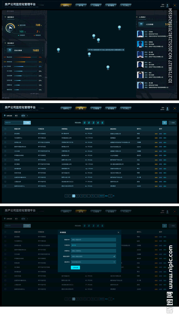 科技感大数据可视化智能界面全套