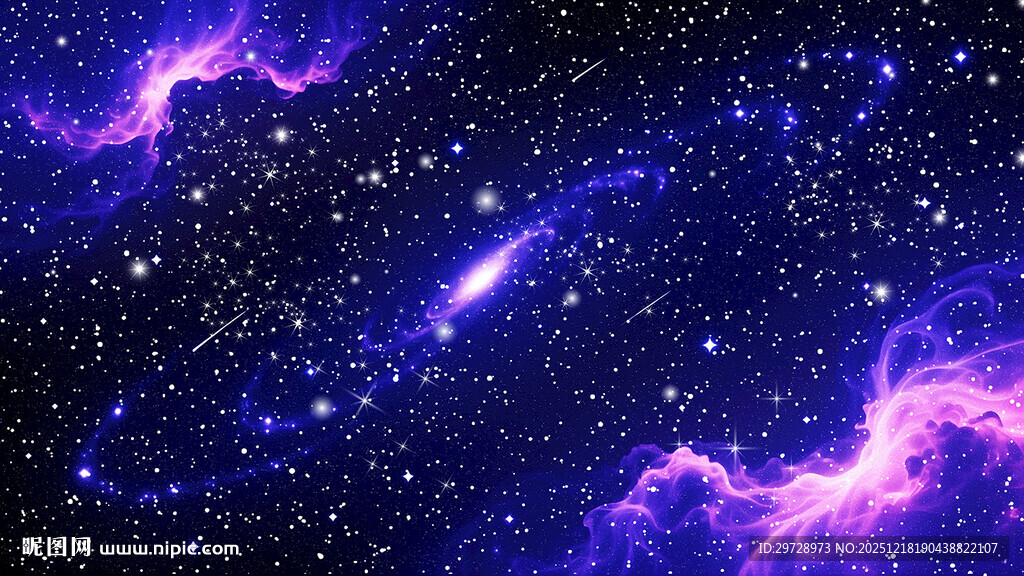 蓝紫色星空宇宙景象