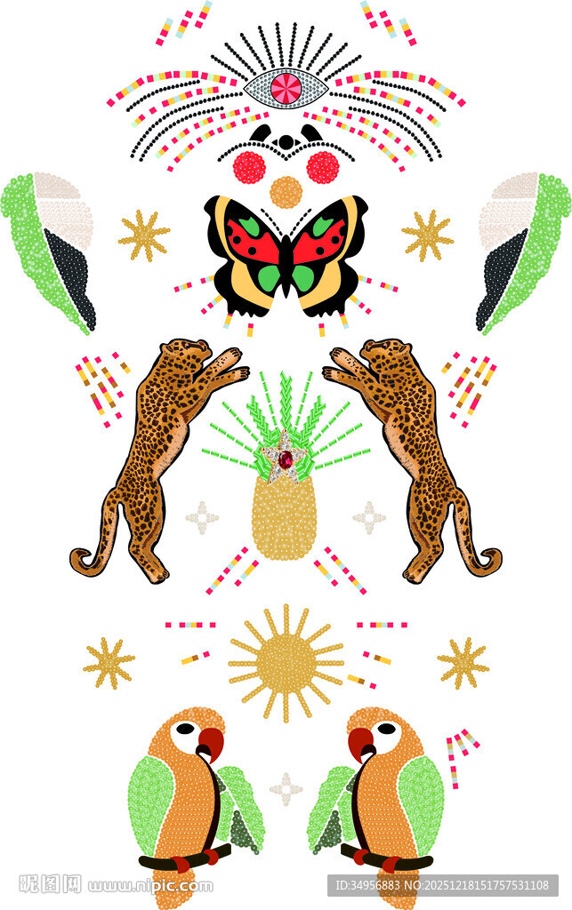 民俗风动植物图案设计