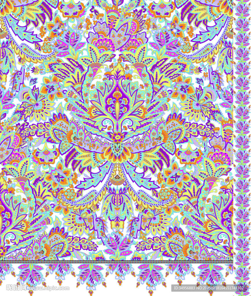 多彩佩斯利花纹图案