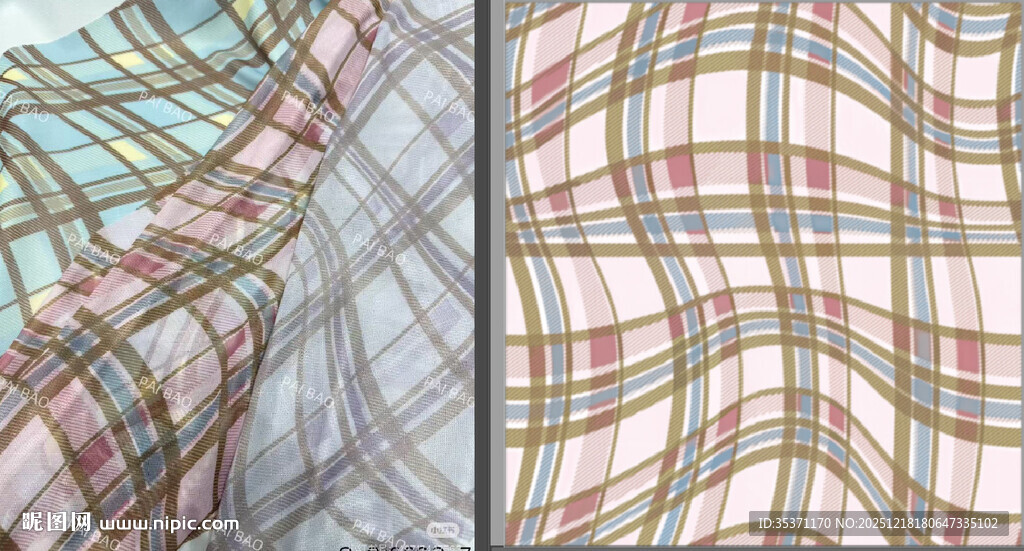 彩色扭曲格子图案背景