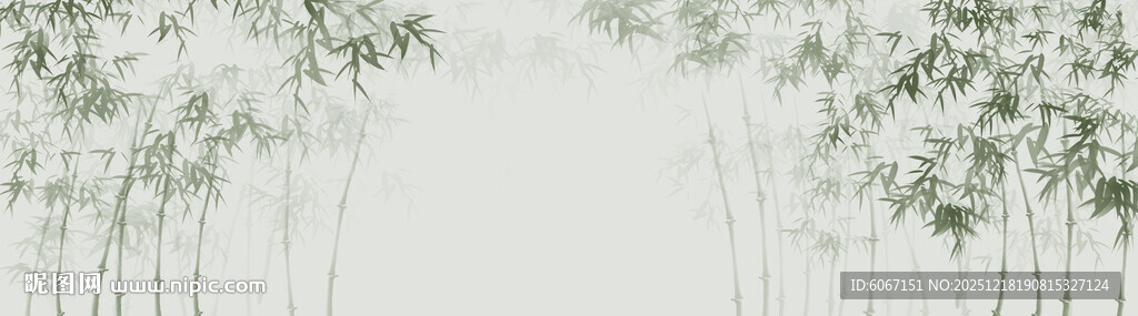 新中式水墨竹子背景墙