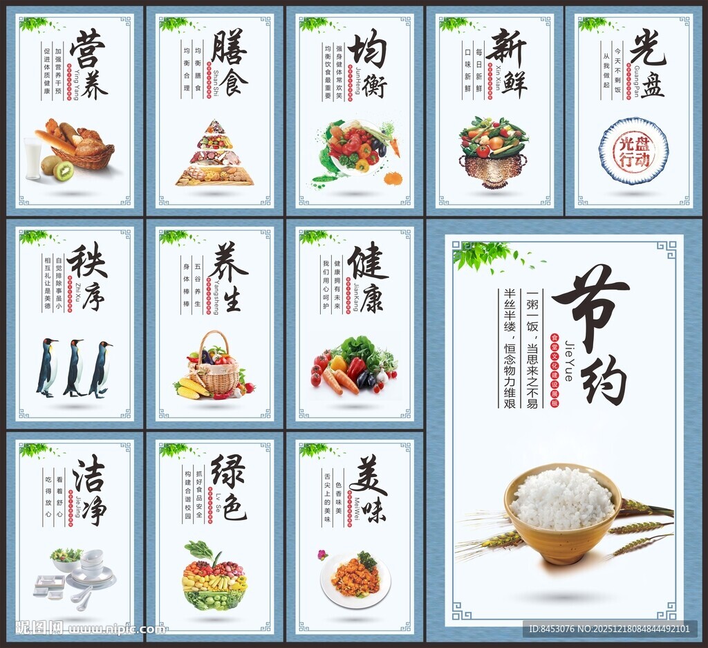 学校食堂文化展板