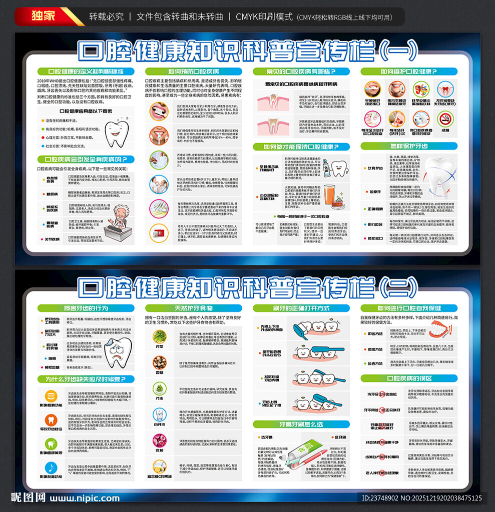 口腔健康知识宣传展板