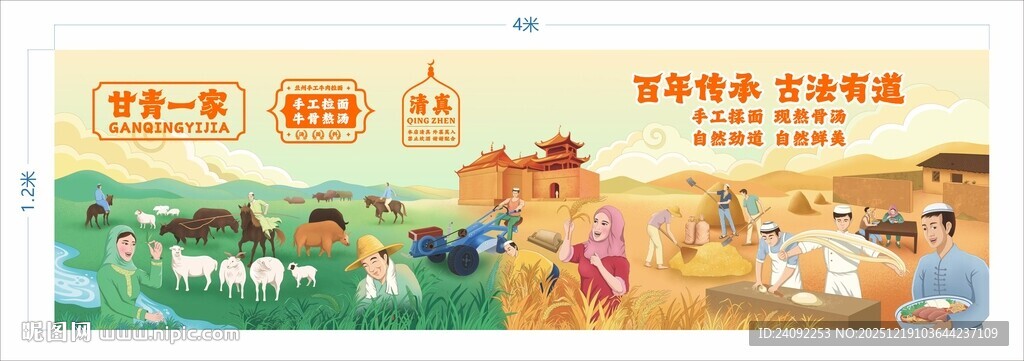 兰州拉面历史文化灯箱