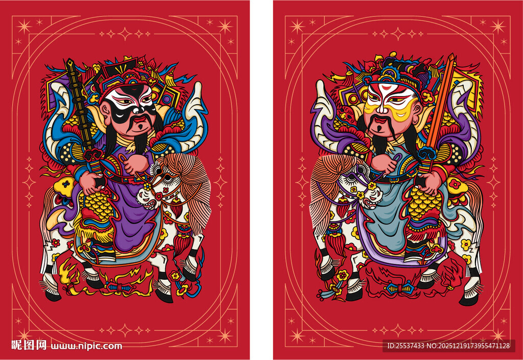 门神年画传统门神