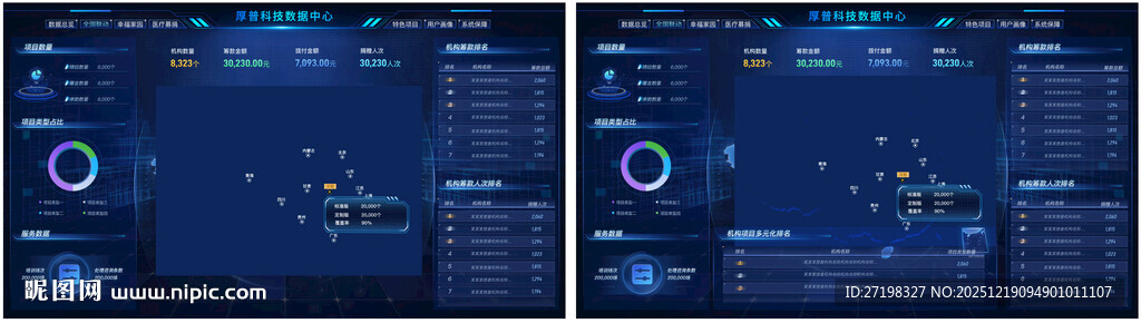 科技感大数据可视化智能界面首页