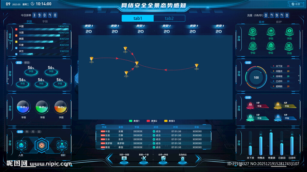 科技感大数据可视化智能界面首页