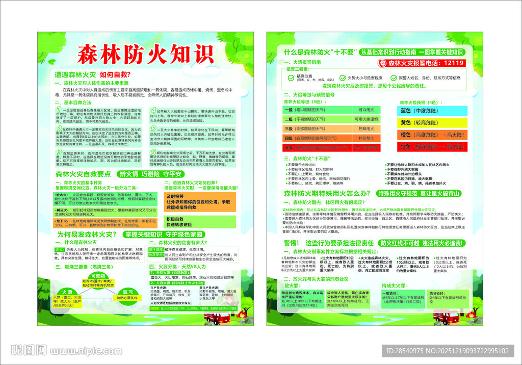 森林火灾预防宣传页
