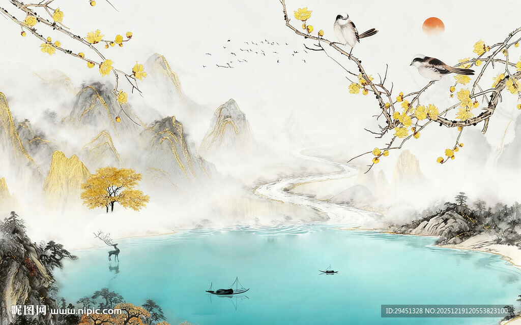 奢雅 中式意境山水 TIF分层