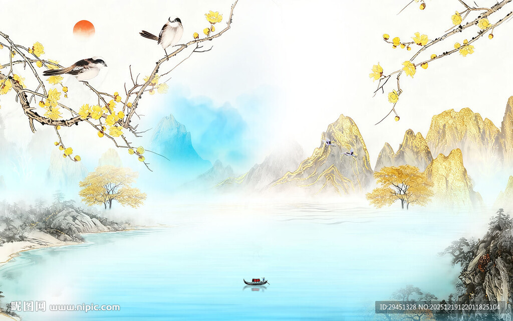 高档 中式意境山水 TIF分层