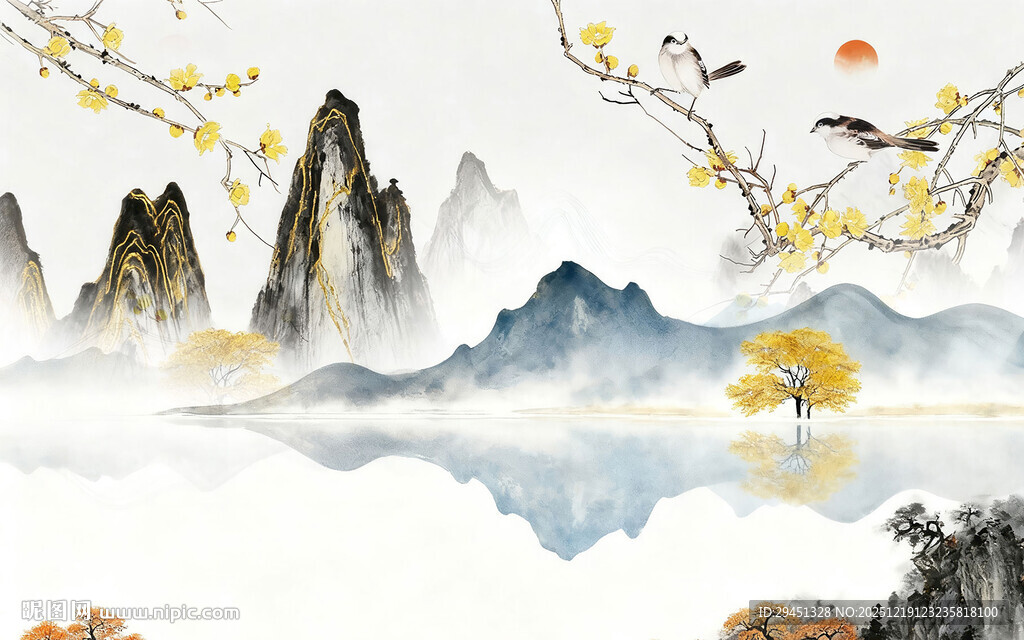 人气 中式意境山水 TIF分层