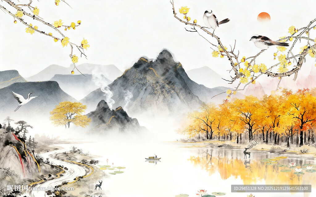 大气 中式意境山水 TIF分层