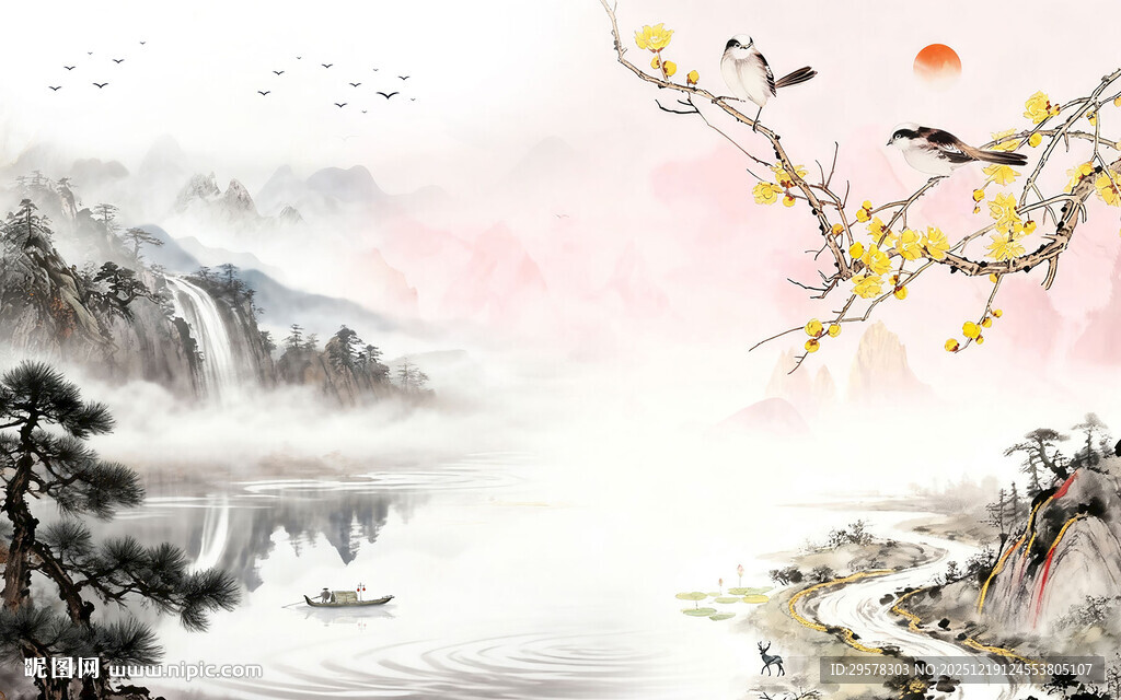 极简 新款简约山水 TIF分层