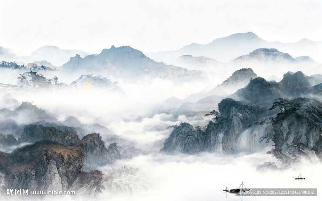 高端 爆款简约山水 TIF分层