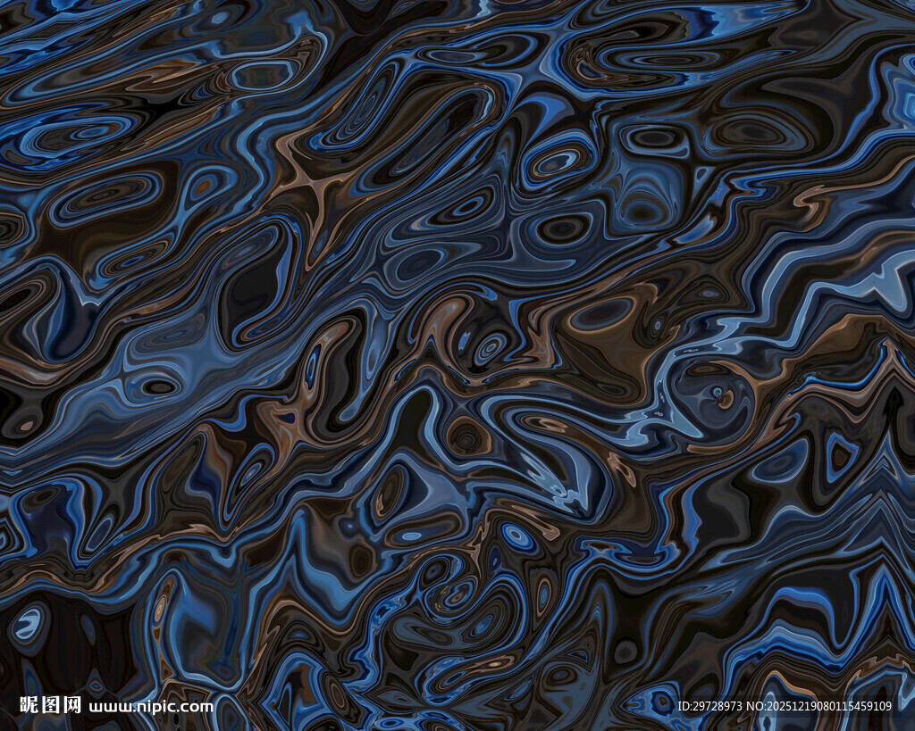 蓝黑流体艺术纹理