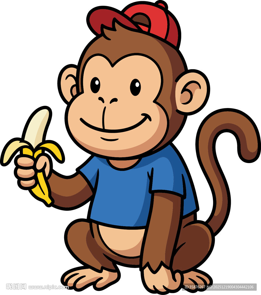 持香蕉的猴子吉祥物