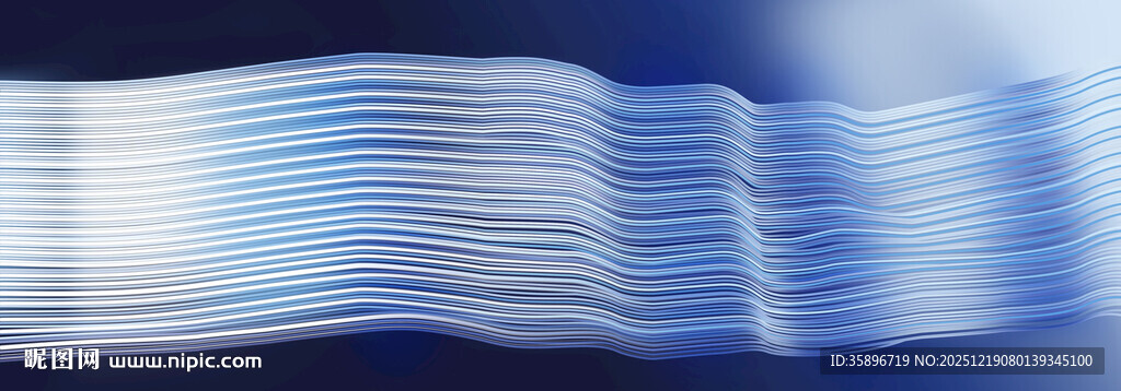 蓝色动感线条抽象背景图