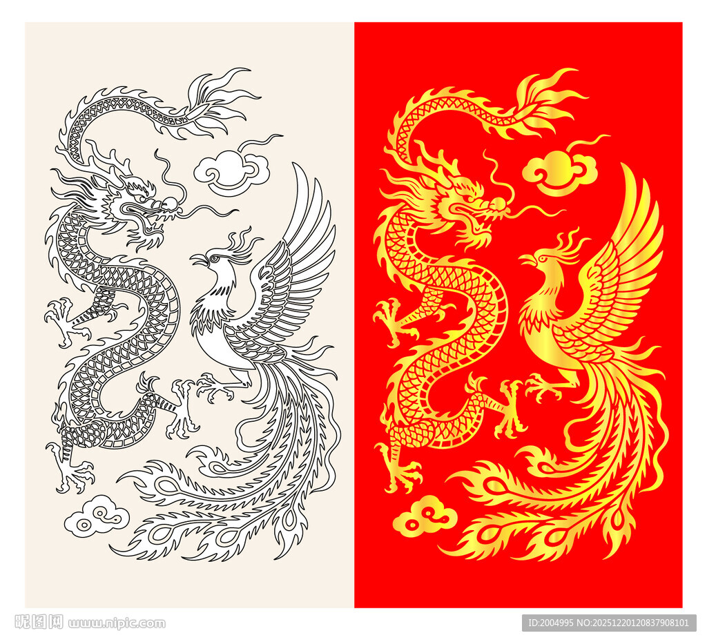 龙凤图腾图案设计素材