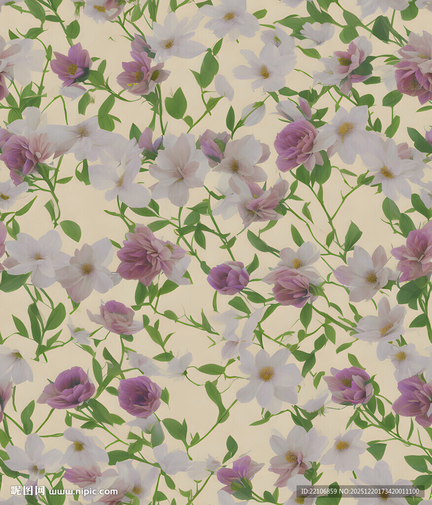 淡雅花卉图案纹理背景