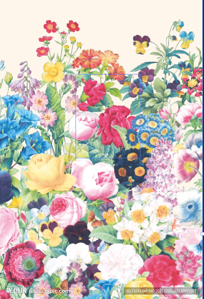 缤纷多彩花卉图案插画