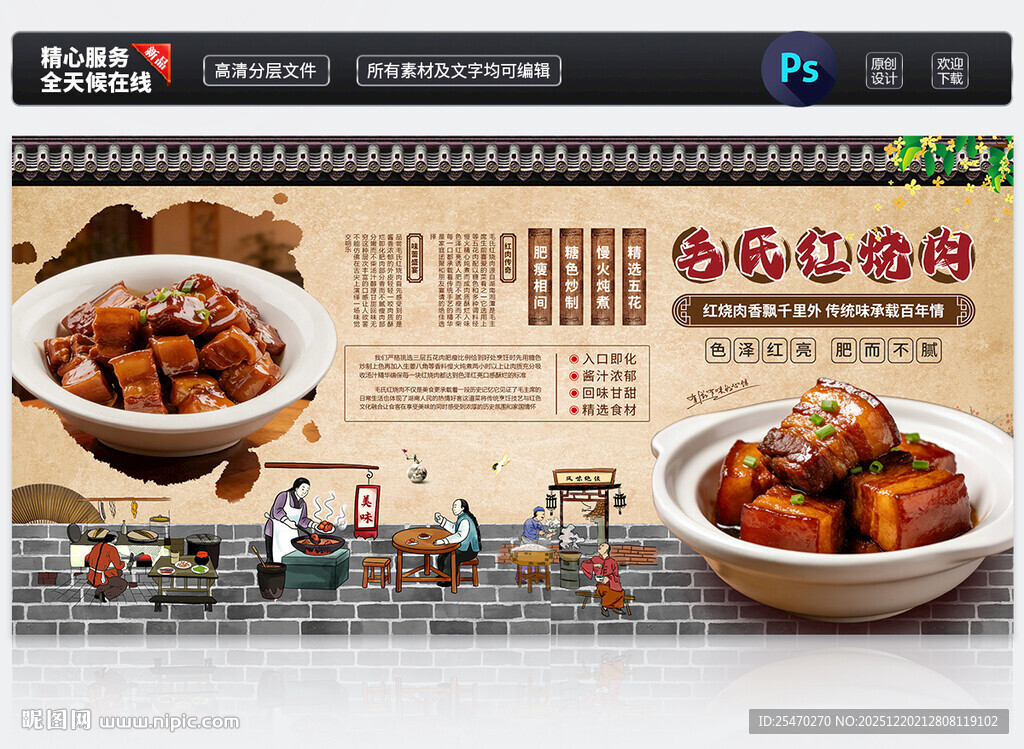 毛氏红烧肉展板