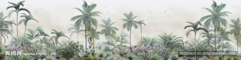 热带椰林景观