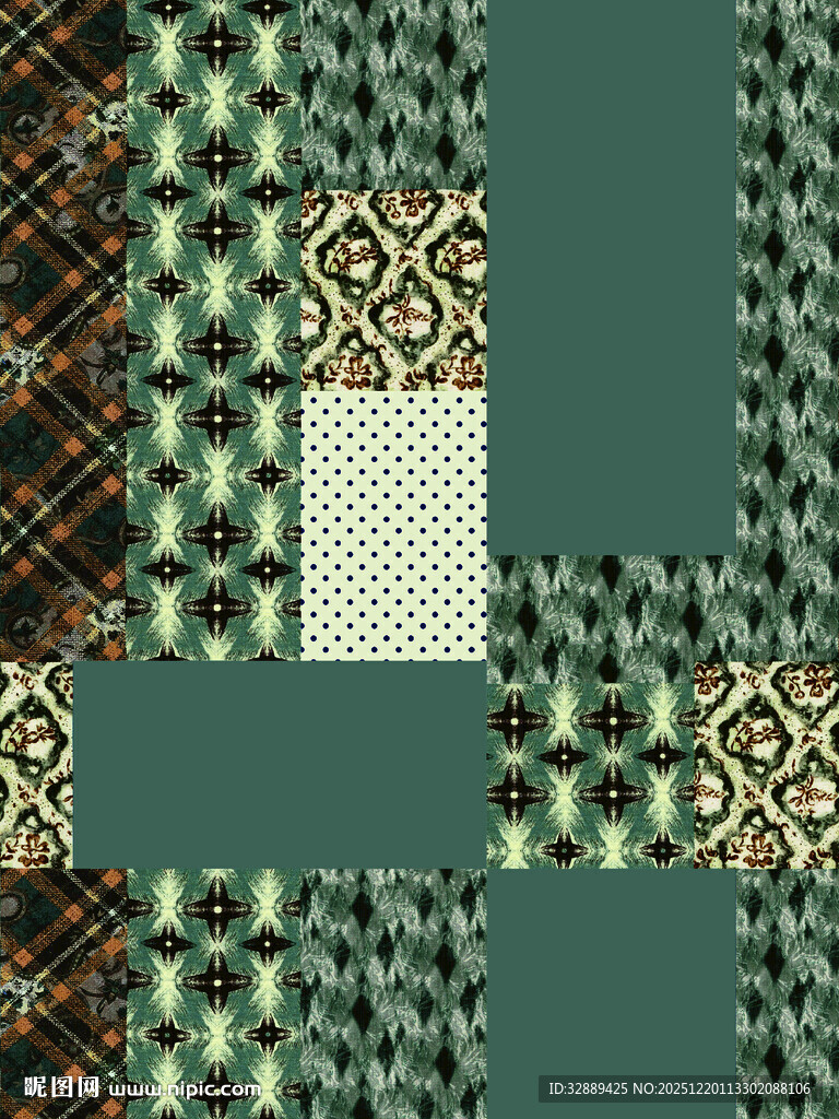 复古几何拼贴图案设计