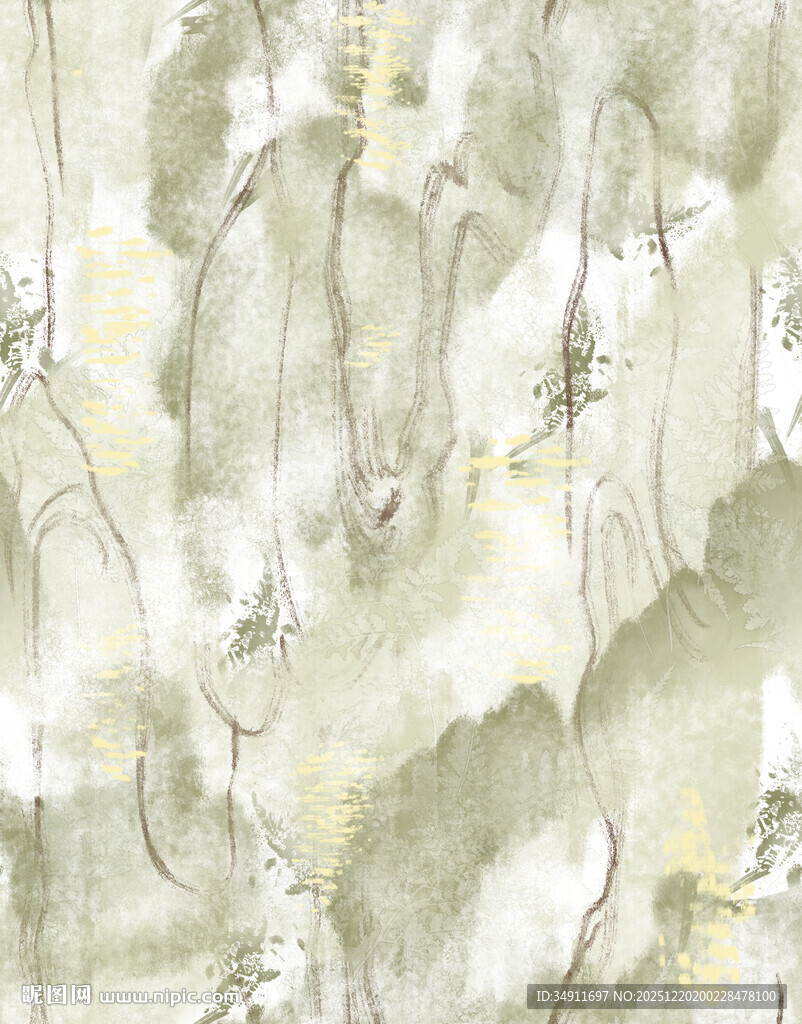 淡雅水墨风花卉植物纹理